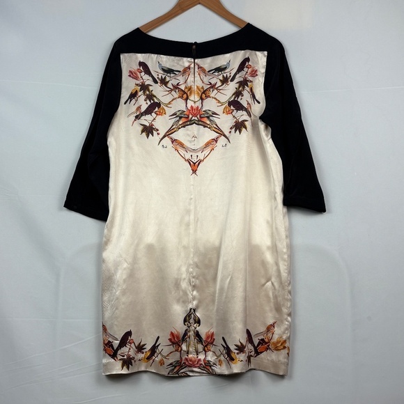 Women LongSleeve Silk Mini Shift Dress Sz L Birds 12Th Street by Cynthia Vincent - Picture 5 of 16
